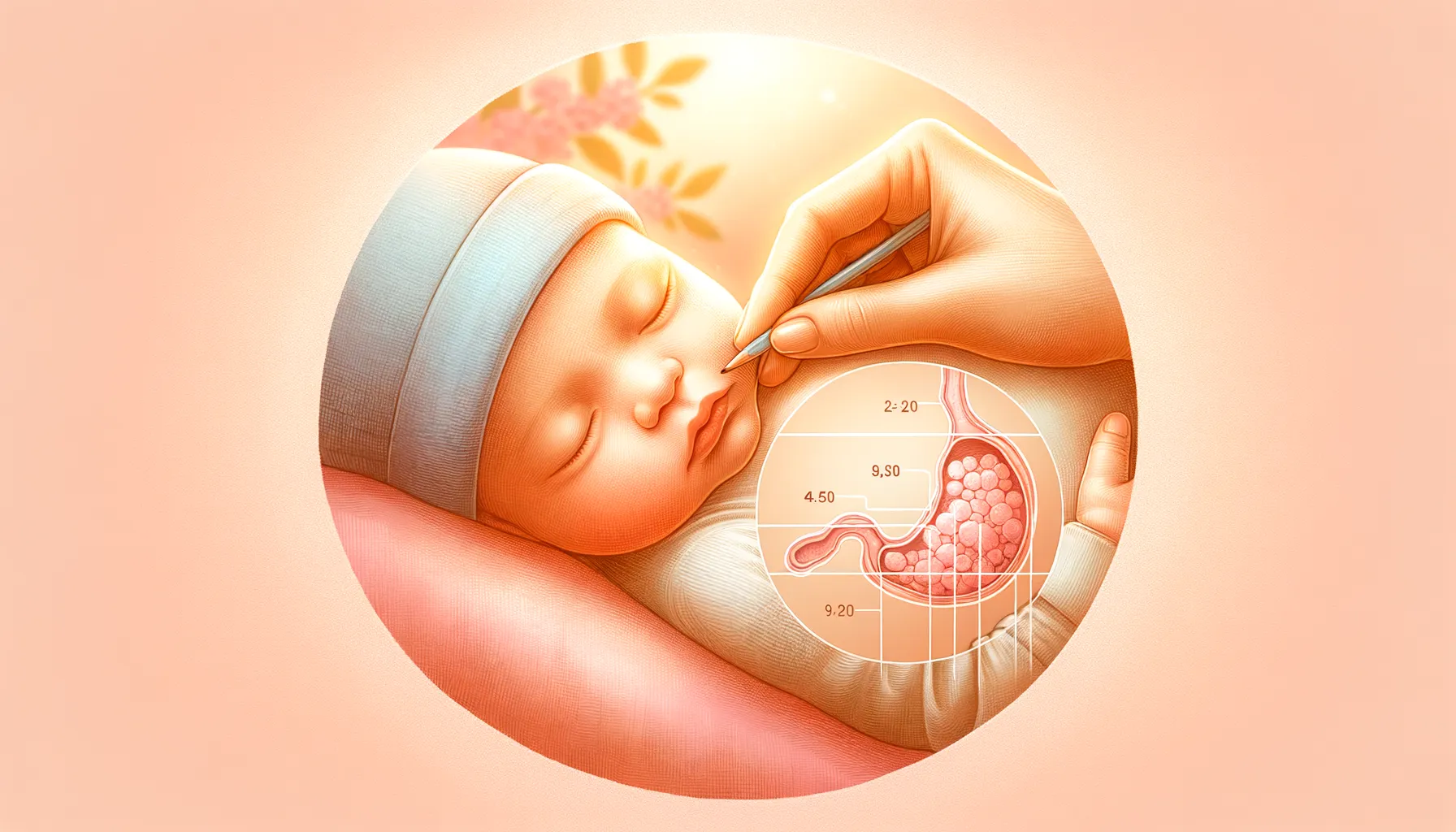 Baby stomach size by age, showing how a newborn’s stomach grows during the first 6 months